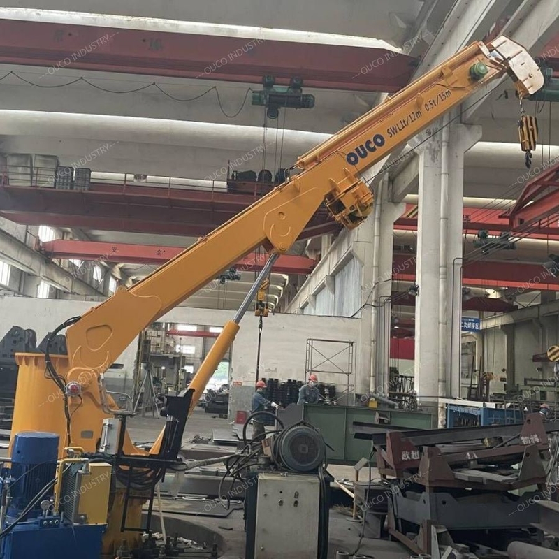 High Performance 0.5 Ton Telescopic Boom Crane For Offshore Support Vessels